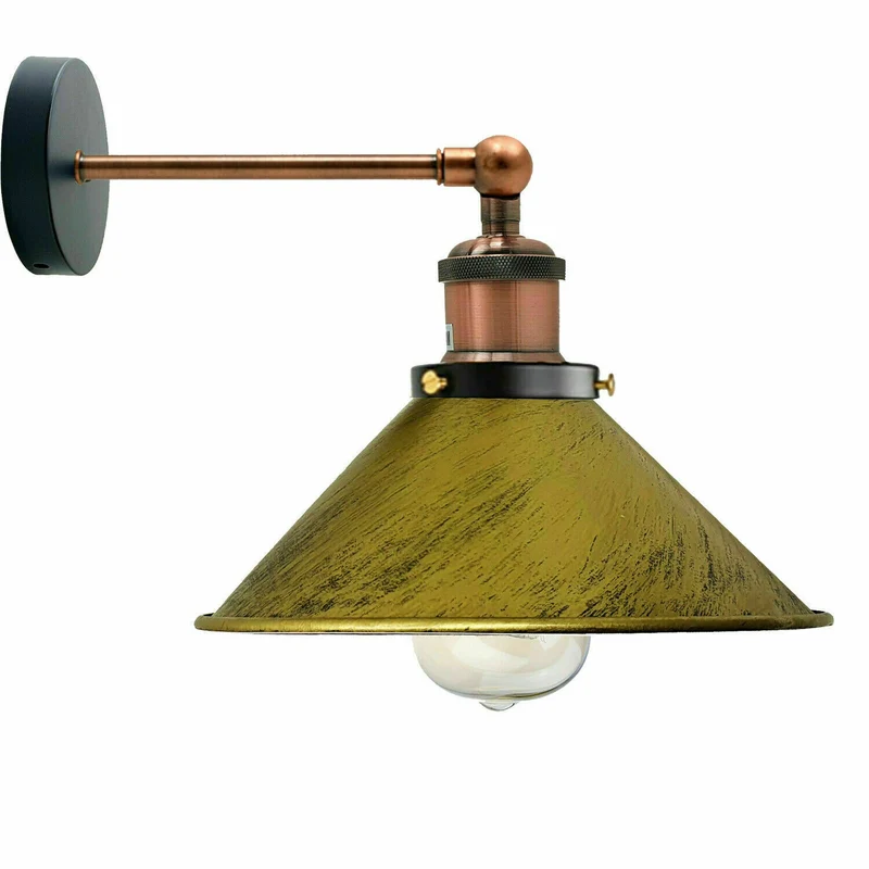 Retro Industrie Wandleuchte Farbig Kegelschirm Verstellbar E27 ~3710