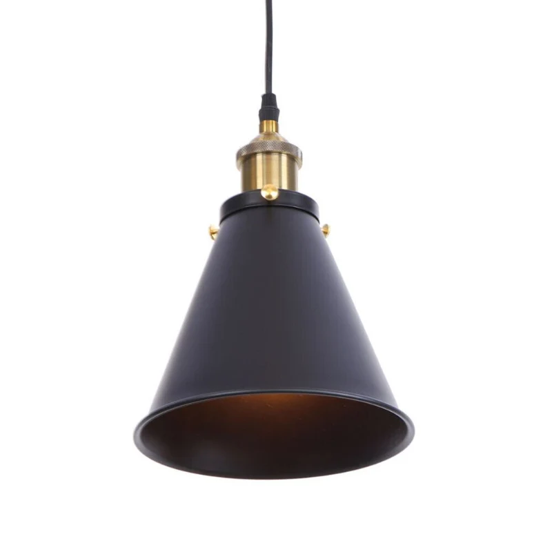 Industrial Pendelleuchte Schwarz Gold Vintage Hängelampe ~3887