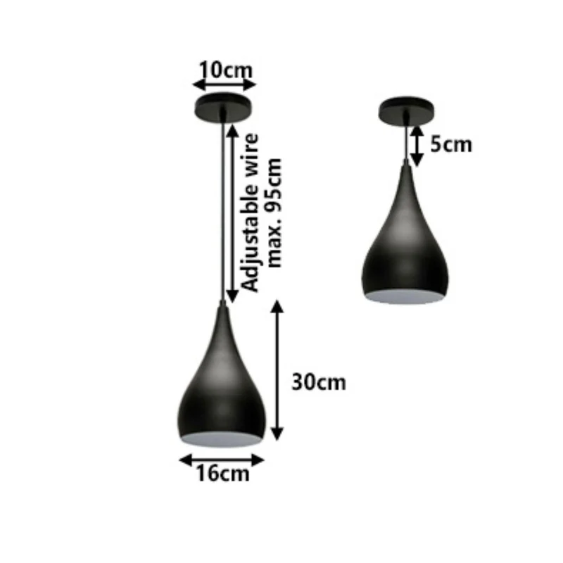 Pendelleuchte 2er Set - Moderne Tränenform Hängelampe Esstisch ~3911