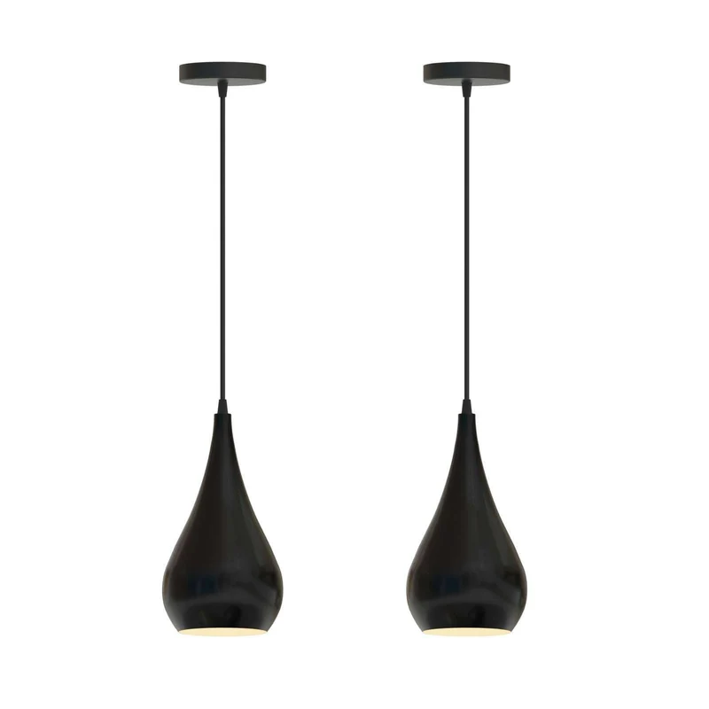 Pendelleuchte 2er Set - Moderne Tränenform Hängelampe Esstisch ~3911