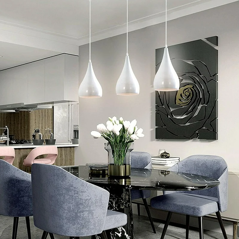 Pendelleuchte 2er Set - Moderne Tränenform Hängelampe Esstisch ~3911