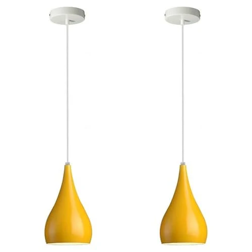 Pendelleuchte 2er Set - Moderne Tränenform Hängelampe Esstisch ~3911