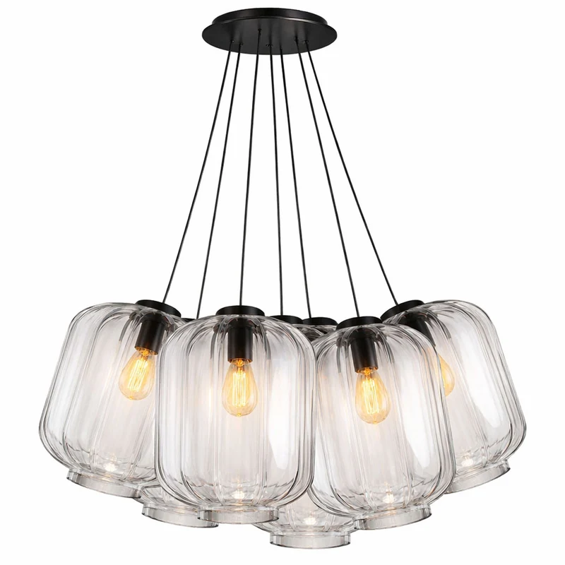 s.luce Velo Cluster Glas-Pendelleuchte 7-flammig 7x25cm