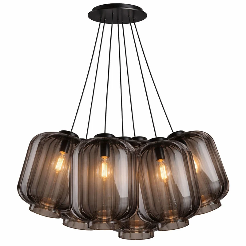 s.luce Velo Cluster Glas-Pendelleuchte 7-flammig 7x25cm