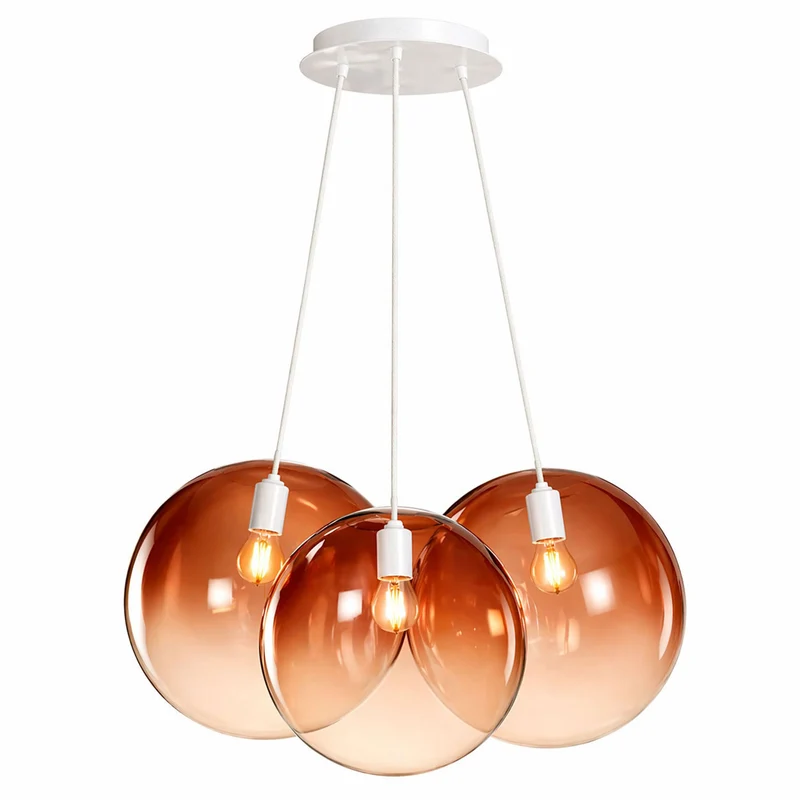 s.luce Orb Cluster Glas-Pendelleuchte 3-flammig 3x30cm