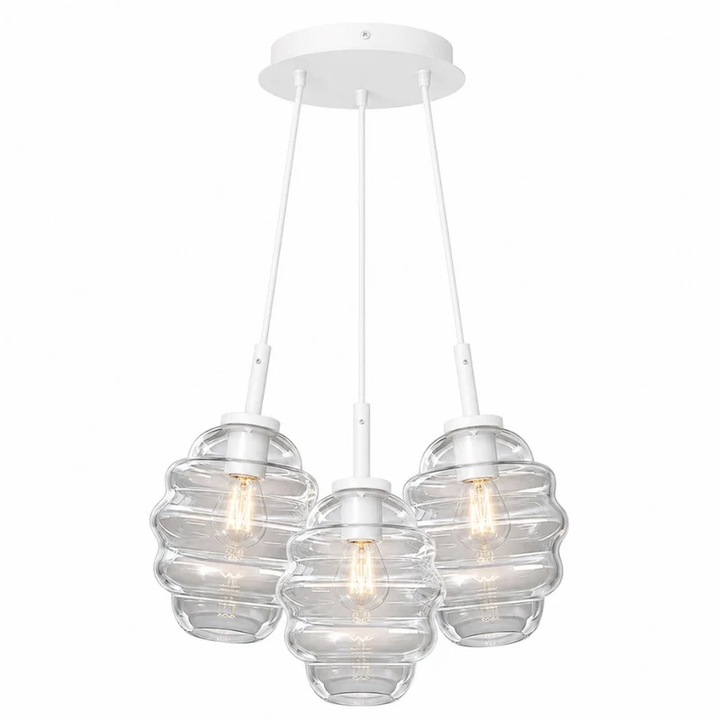 s.luce Echos Cluster Glas-Pendelleuchte 3-flammig 3x25cm