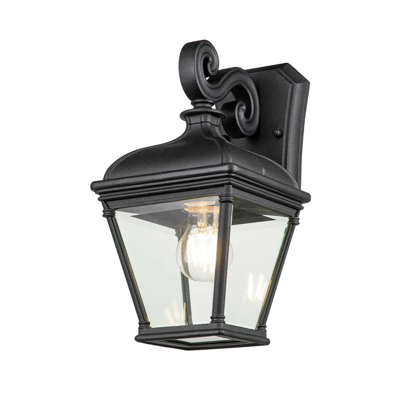 Außen-Wandlaterne Bayview 1-flammig IP44 Schwarz Ø18cm