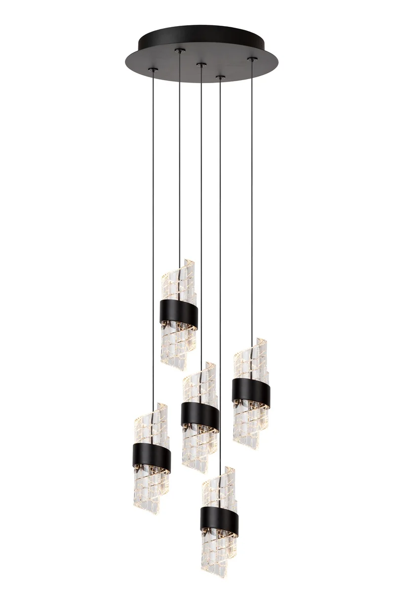 LED-Pendelleuchte Kligande 5-flammig dimmbar rund