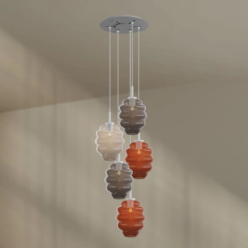 s.luce Echos Galerieleuchte 5-flammig Ø 60cm Baldachin Ø 25cm
