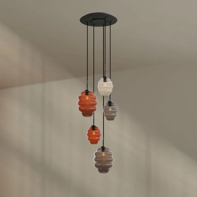s.luce Echos Galerieleuchte 5-flammig Ø 60cm Baldachin Ø 18/25cm