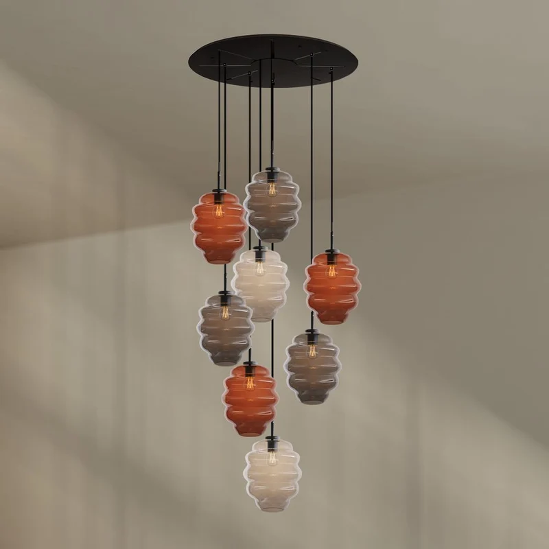 s.luce Echos Galerieleuchte 8-flammig Ø 80cm Baldachin Ø 25cm