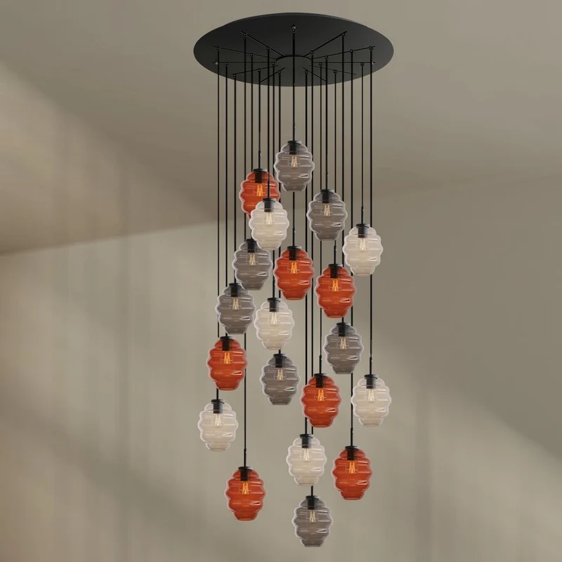 s.luce Echos Galerieleuchte 20-flammig Ø 120cm Baldachin Ø 18cm