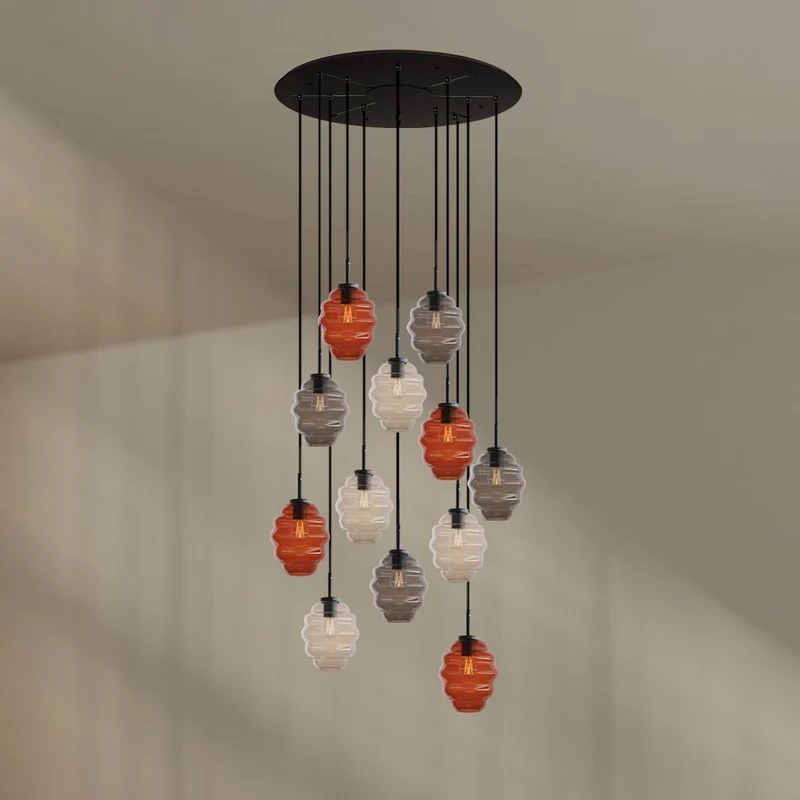 s.luce Echos Galerieleuchte 12-flammig Ø 80cm Baldachin Ø 18cm