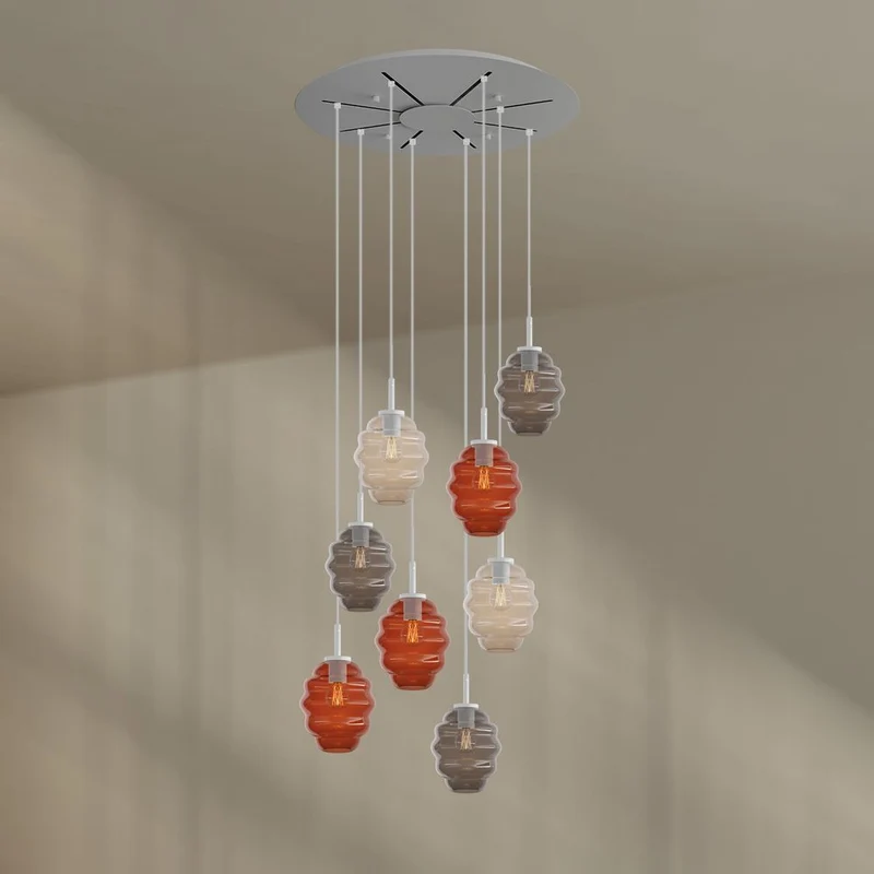 s.luce Echos Galerieleuchte 8-flammig Ø 80cm Baldachin Ø 18cm