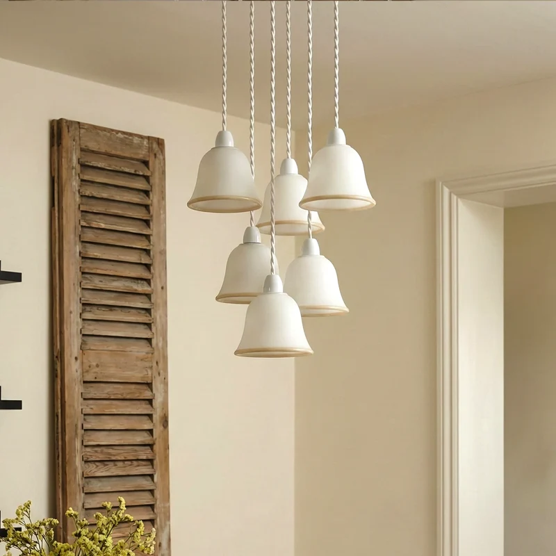 Glocke Glas Lampenschirm Weiß | E27 Opalglas Bistro Ersatzschirm ~3694