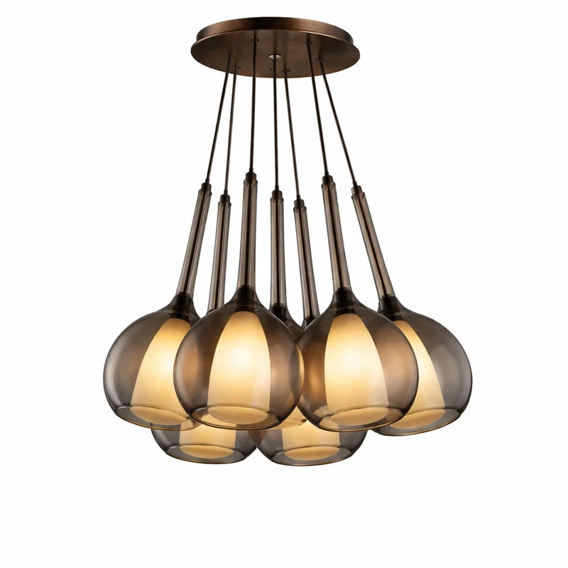 s.luce Belluna Cluster Glas-Pendelleuchte 7-flammig