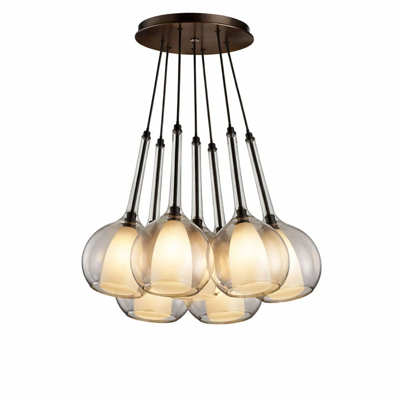 s.luce Belluna Cluster Glas-Pendelleuchte 7-flammig