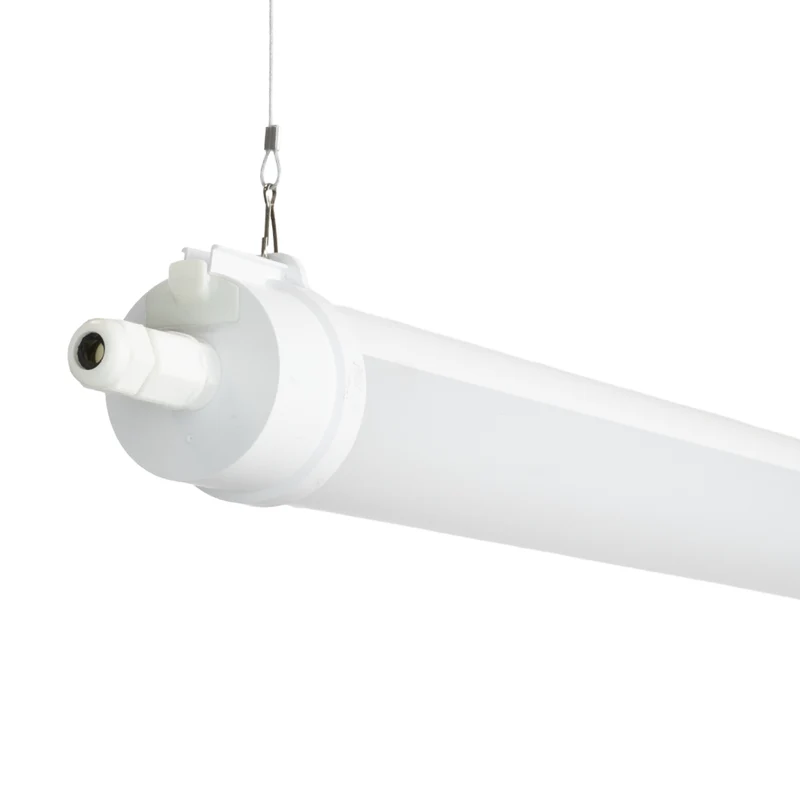 LED Feuchtraumleuchte, 120 cm, 40W-34W-28W einstellbar, max. 5558 lm, 3CCT,IP65, IK08, rund, durchschleifbar