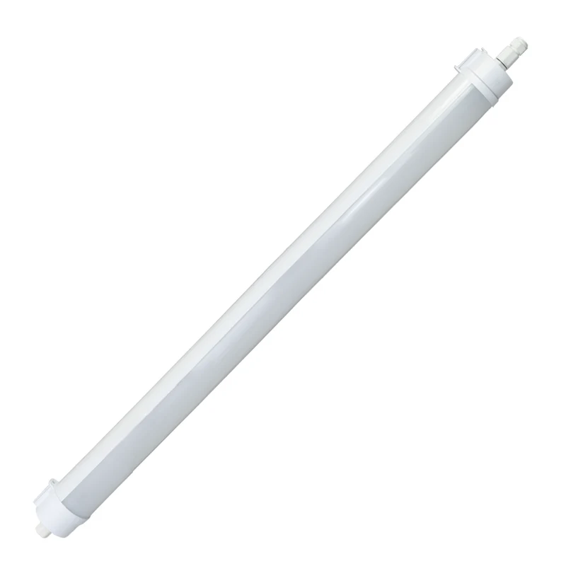 LED Feuchtraumleuchte, 120 cm, 40W-34W-28W einstellbar, max. 5558 lm, 3CCT,IP65, IK08, rund, durchschleifbar