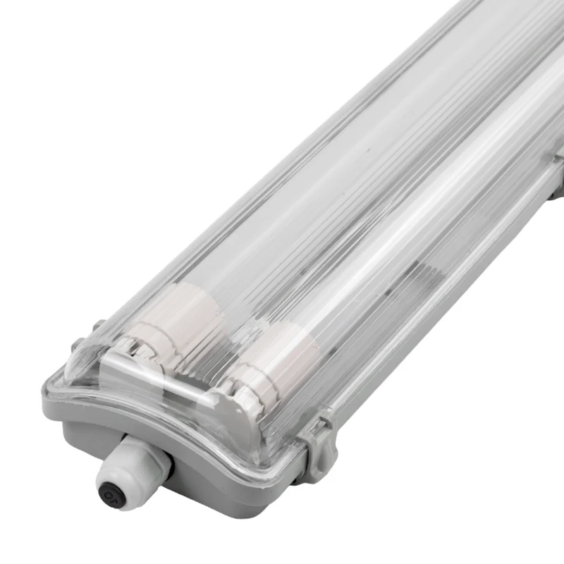 LED Wannenleuchte 60 cm, inkl 2 x 9W LED-Röhren T8,durchschleifbar, 4000K, IP65, IK08