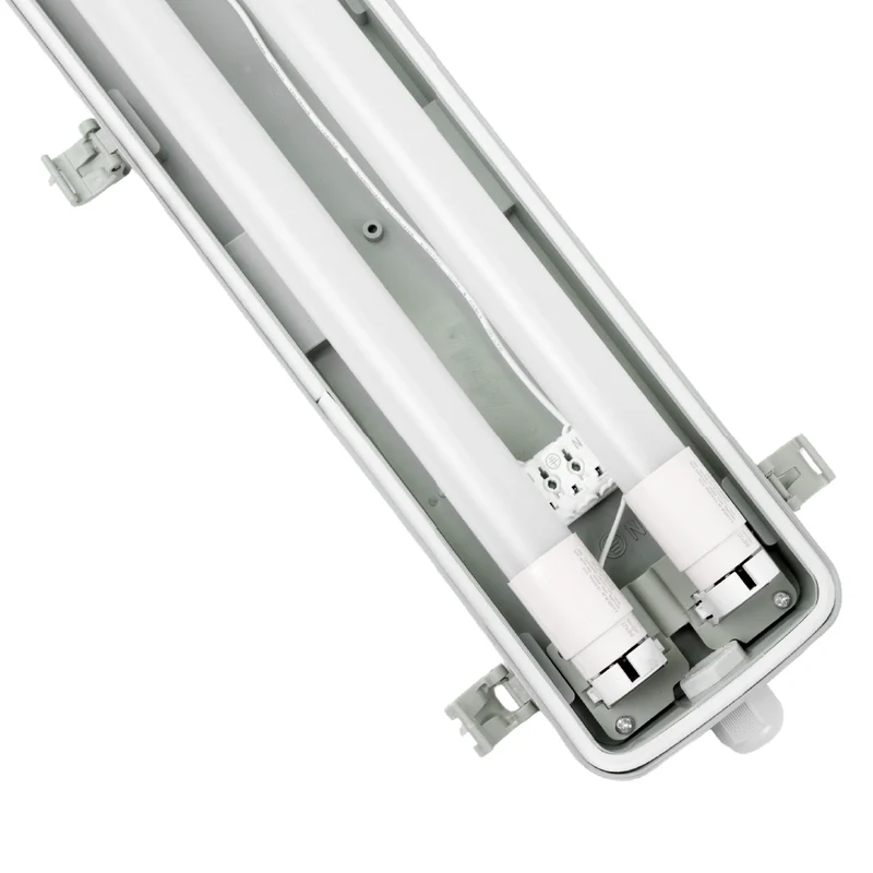 LED Wannenleuchte 60 cm, inkl 2 x 9W LED-Röhren T8,durchschleifbar, 4000K, IP65, IK08