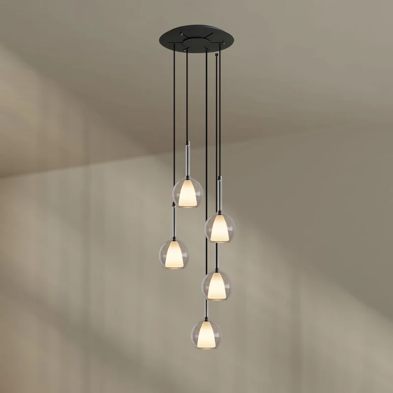 s.luce Belluna Galerieleuchte 5-flammig Ø 60cm Baldachin