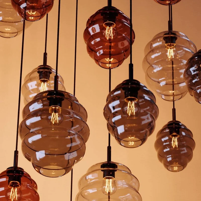s.luce Echos Glas-Hängelampe Aufhängung 150cm Weiß