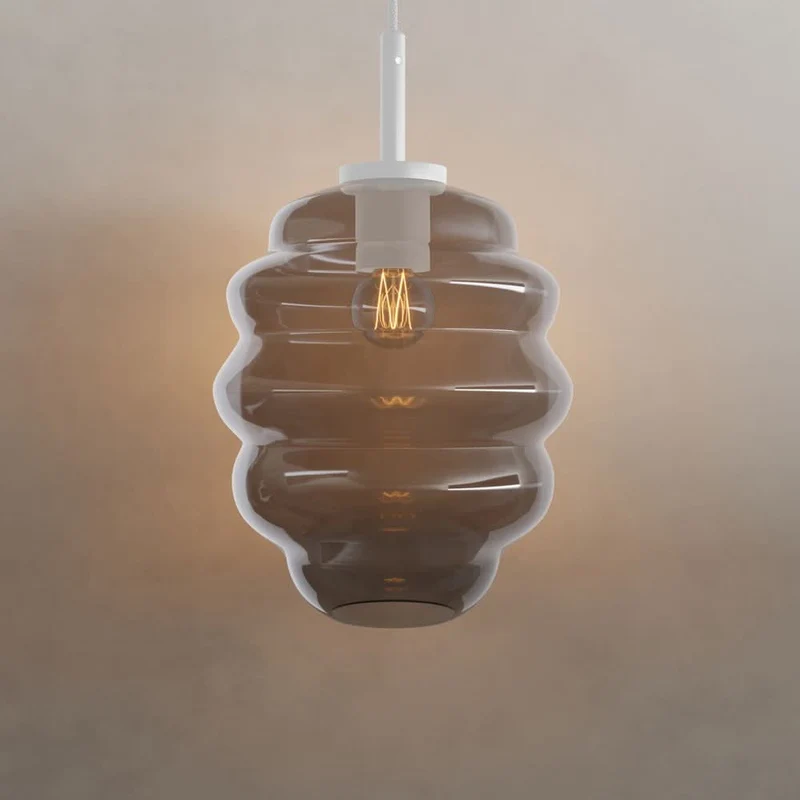 s.luce Echos Glas-Hängelampe Aufhängung 150cm Weiß