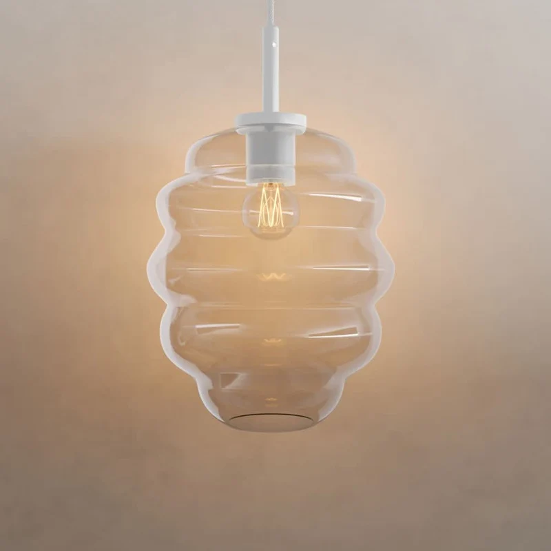s.luce Echos Glas Galerie-Pendelleuchte Aufhängung 500cm Weiß