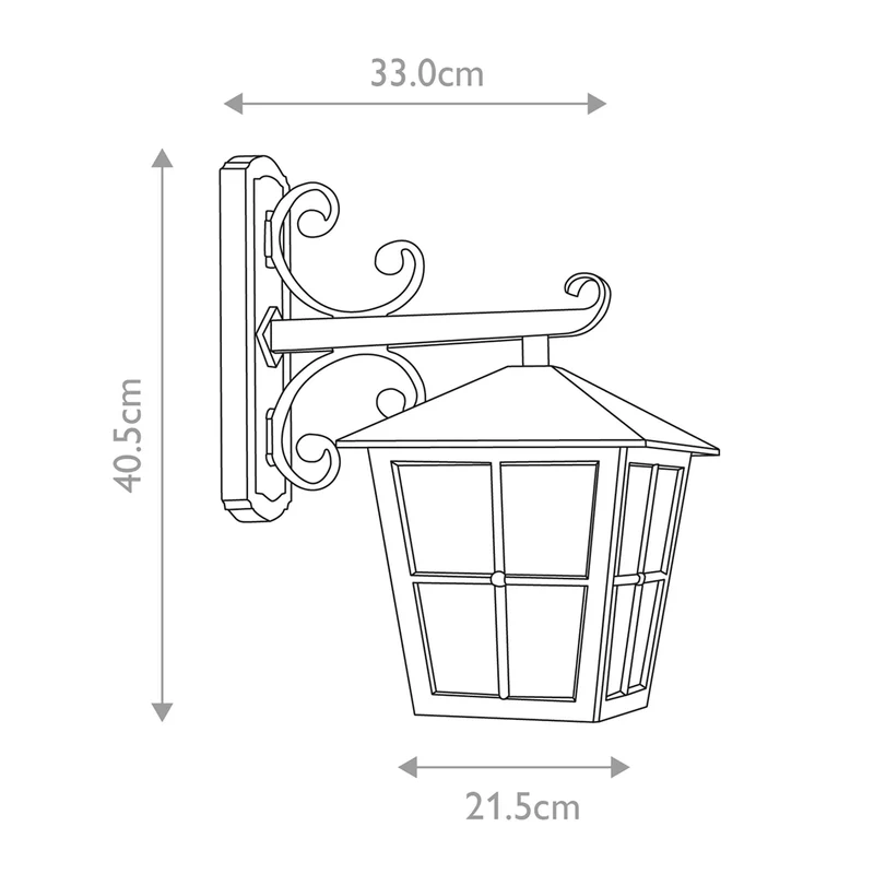 Außen-Wandlaterne Canterbury 1-flammig Glas IP43 Schwarz