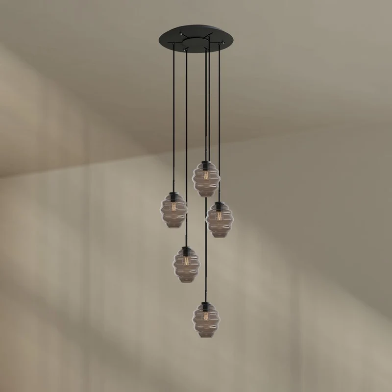 s.luce Echos Galerieleuchte 5-flammig Ø 60cm Baldachin Ø 18cm
