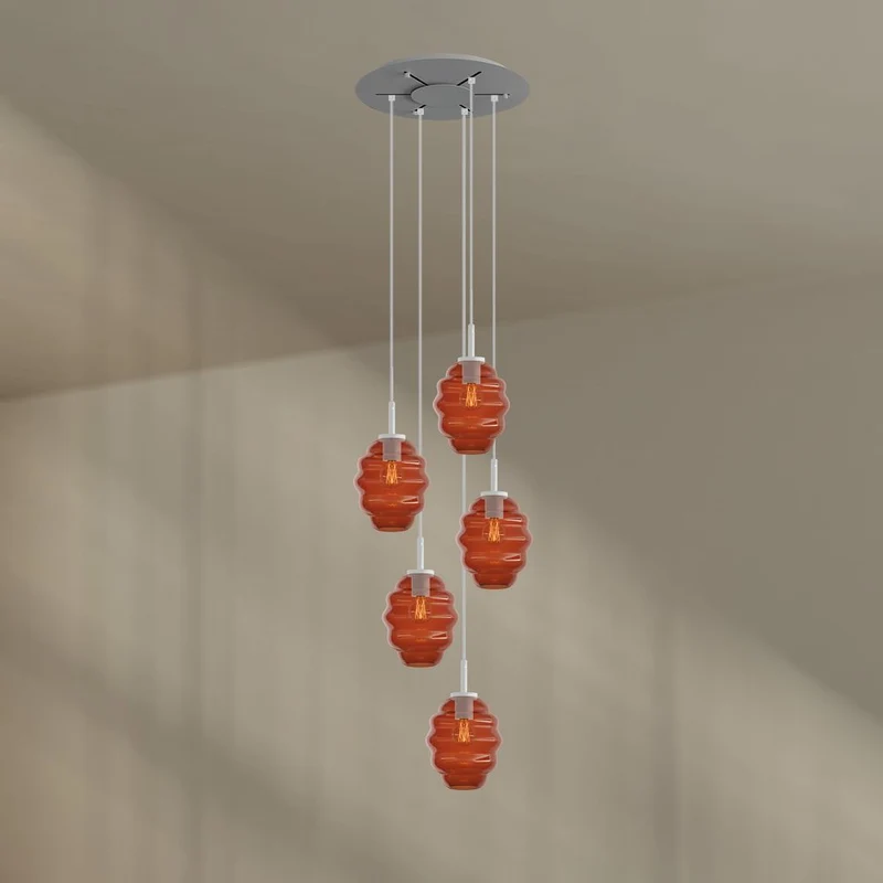 s.luce Echos Galerieleuchte 5-flammig Ø 60cm Baldachin Ø 18cm