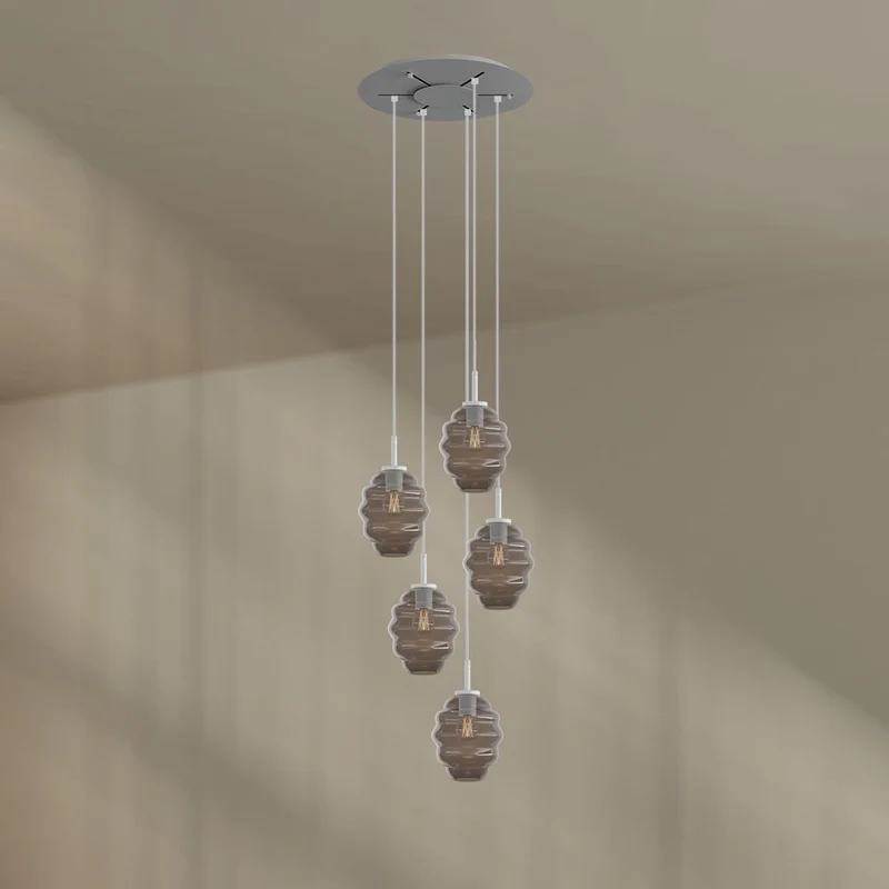 s.luce Echos Galerieleuchte 5-flammig Ø 60cm Baldachin Ø 18cm