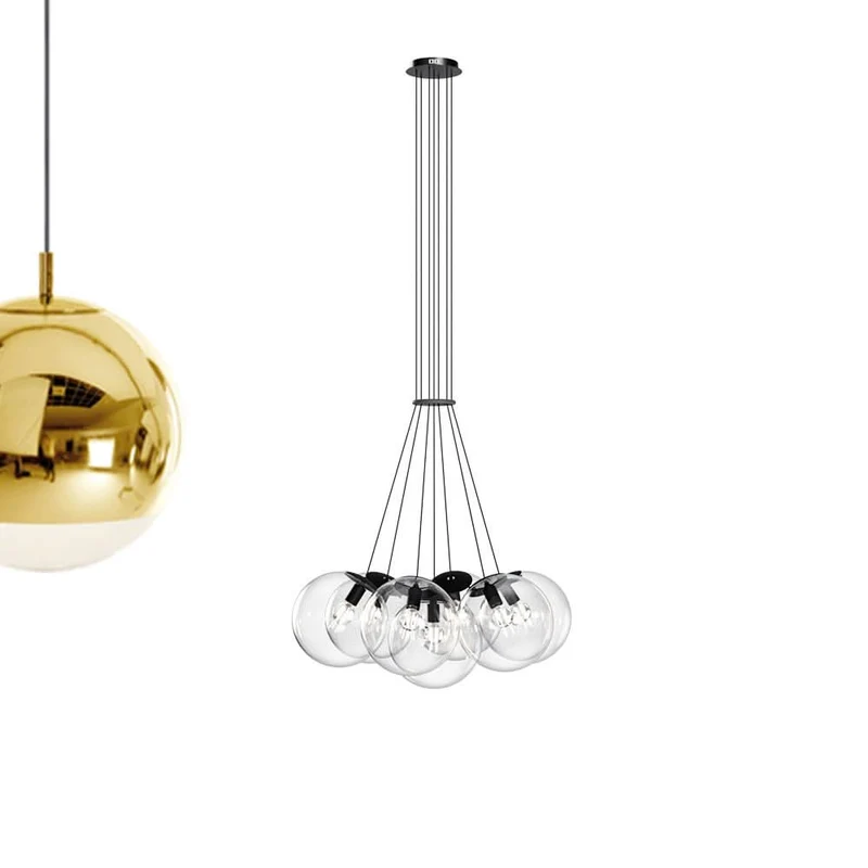 s.luce Orb Cluster Glaskugel Galerieleuchte Hängeleuchte 7-flammig