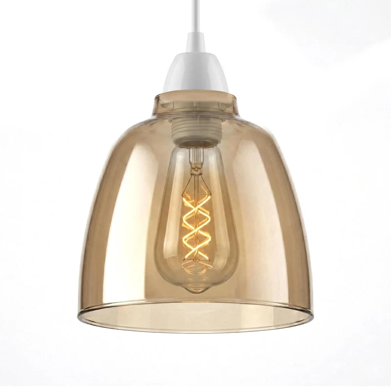 Moderne Retro E27-Glasschirm | Bernstein Ersatzglas Ø 14,5 - h 15,5~3689