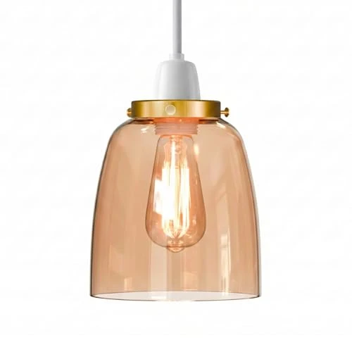 Moderne Retro E27-Glasschirm | Bernstein Ersatzglas Ø 14,5 - h 15,5~3689
