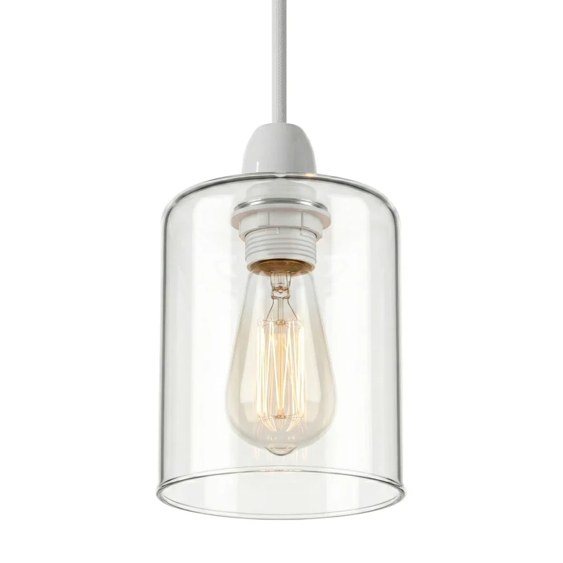 Ersatzglas lampenschirm E27 Klarglas | Zylinder Lampenglas Ø 14cm / Ø7,5cm~3688