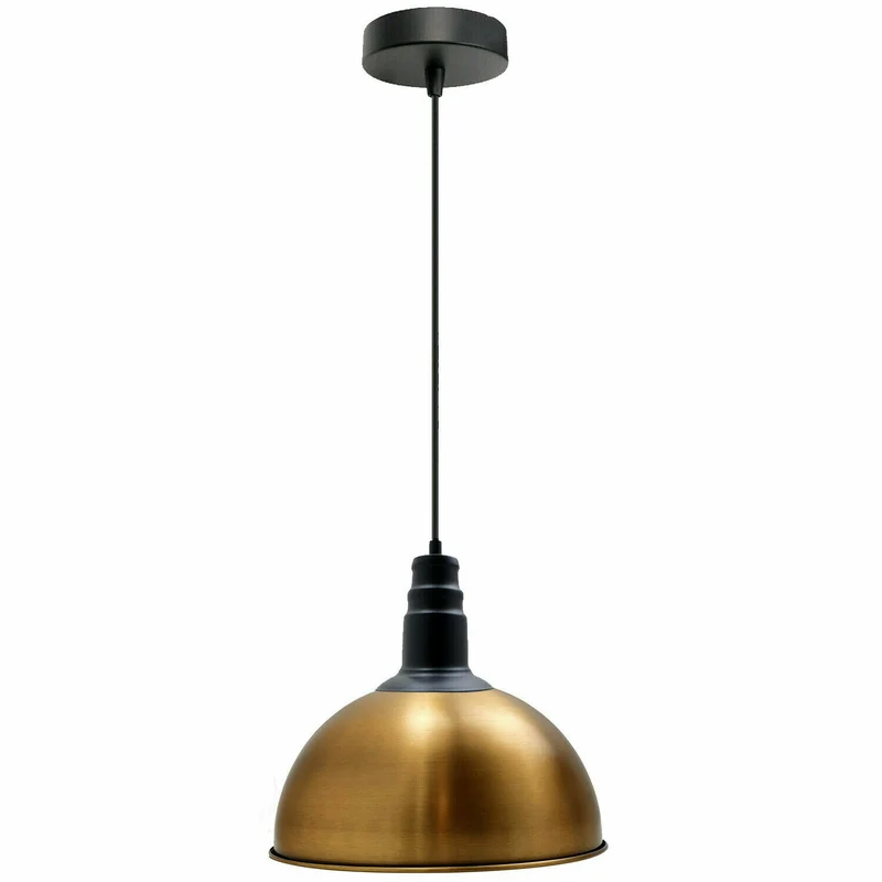 Industrielle Pendelleuchte Hängeleuchte Metall E27 messing Pendellampe~3828
