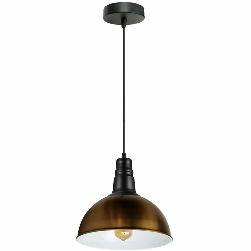 Industrielle Pendelleuchte Hängeleuchte Metall E27 messing Pendellampe~3828