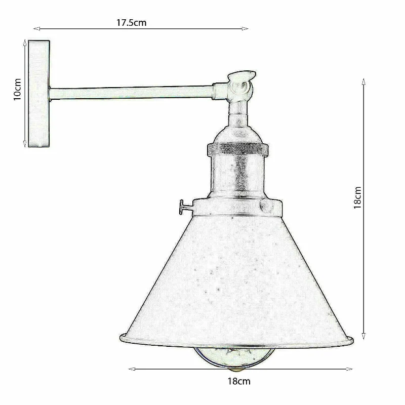 LEDSONE Retro Wandleuchte Industrie-Design E27 Metall ~3826