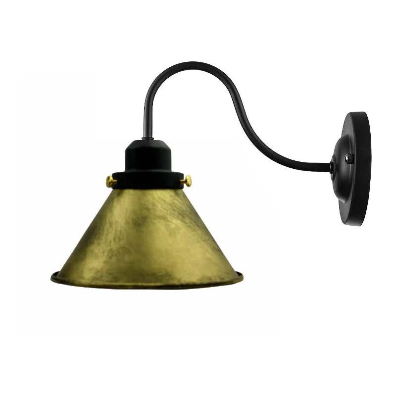 Vintage Wandleuchte E27 Industrie Wandlampe Schwanenhals ~3817
