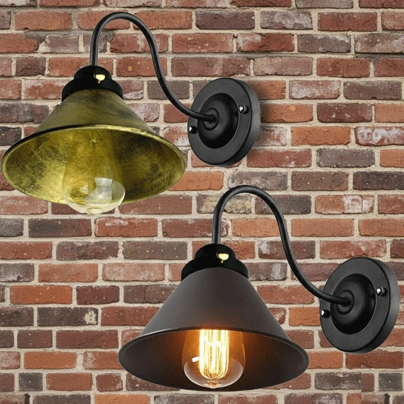 Vintage Wandleuchte E27 Industrie Wandlampe Schwanenhals ~3817