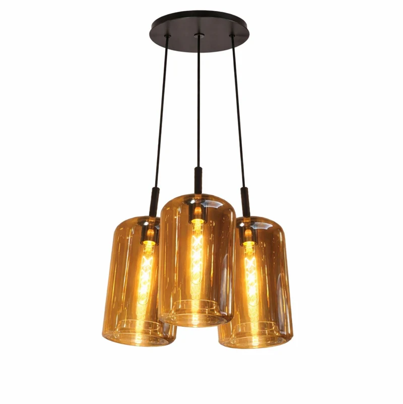 s.luce Cruet Cluster Glas-Pendelleuchte 3-flammig 3x17