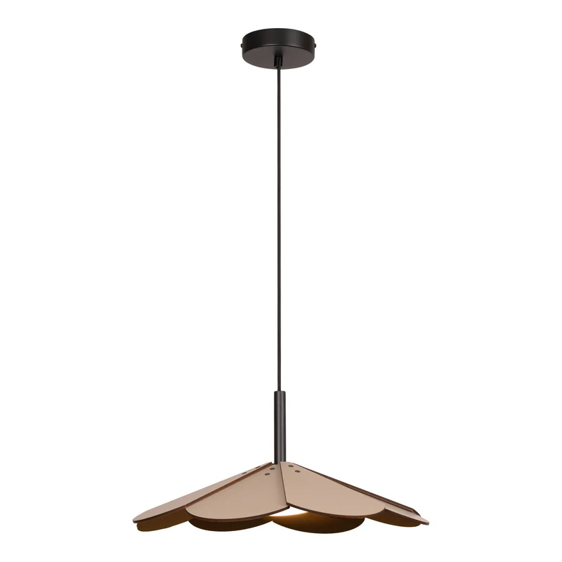 LED-Pendelleuchte Blomster dimmbar mit Holzschirm