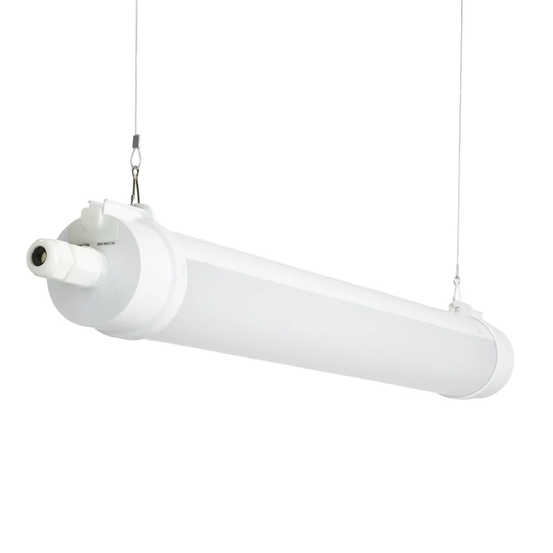 LED Feuchtraumleuchte, 60 cm, 20W-16W-12W einstellbar, max. 2447 lm, 3CCT,IP65, IK08, rund, durchschleifbar