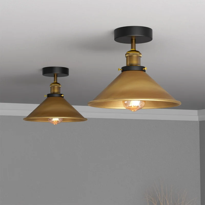 LEDSONE Industrie Deckenlampe Vintage Metall-Schirm E27 ~3733