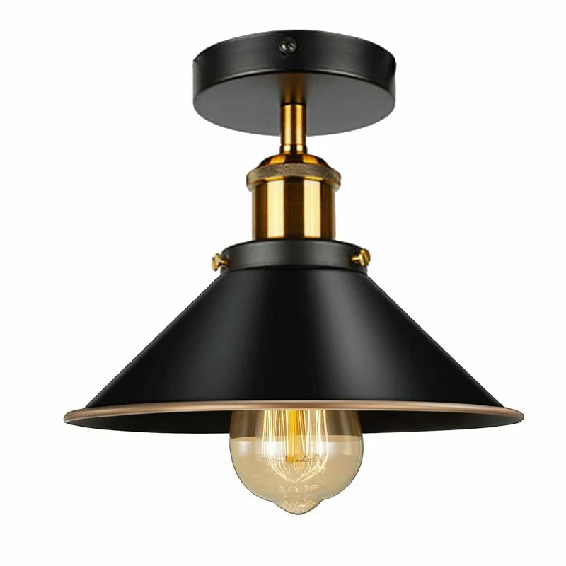LEDSONE Industrie Deckenlampe Vintage Metall-Schirm E27 ~3733