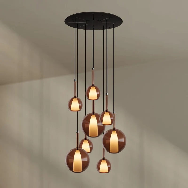 s.luce Belluna Galerieleuchte 8-flammig Ø 80cm Baldachin