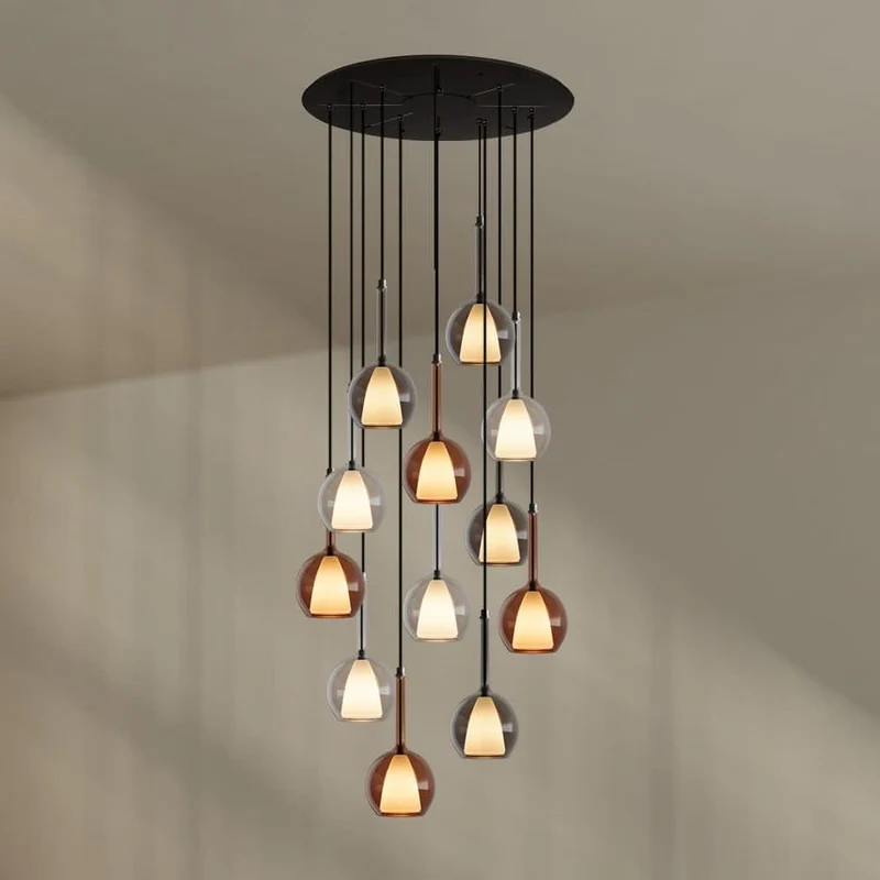 s.luce Belluna Galerielampe 12-flammig Ø 80cm Baldachin