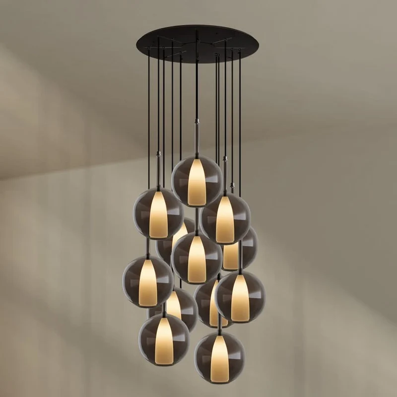 s.luce Belluna Galerielampe 12-flammig Ø 80cm Baldachin